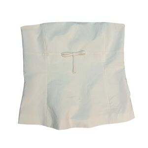 Zara White Strapless Top with Bow Detail 🤍